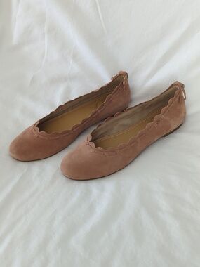 Jack Rogers Lucie Suede Scalloped Ballet Flats Size 8.5